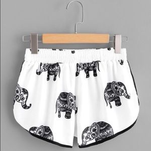 White and black elephant shorts